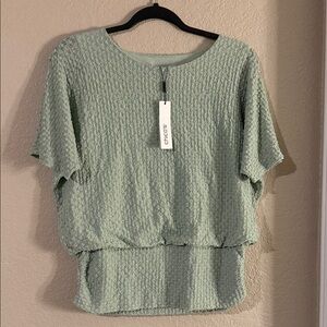 Chico's Sage Textured Blouse